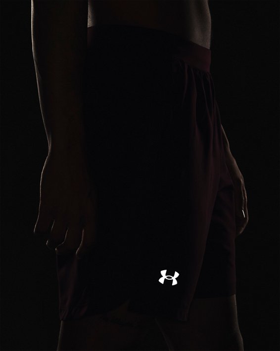 Men's UA Launch Run 7" Shorts in Maroon image number 3